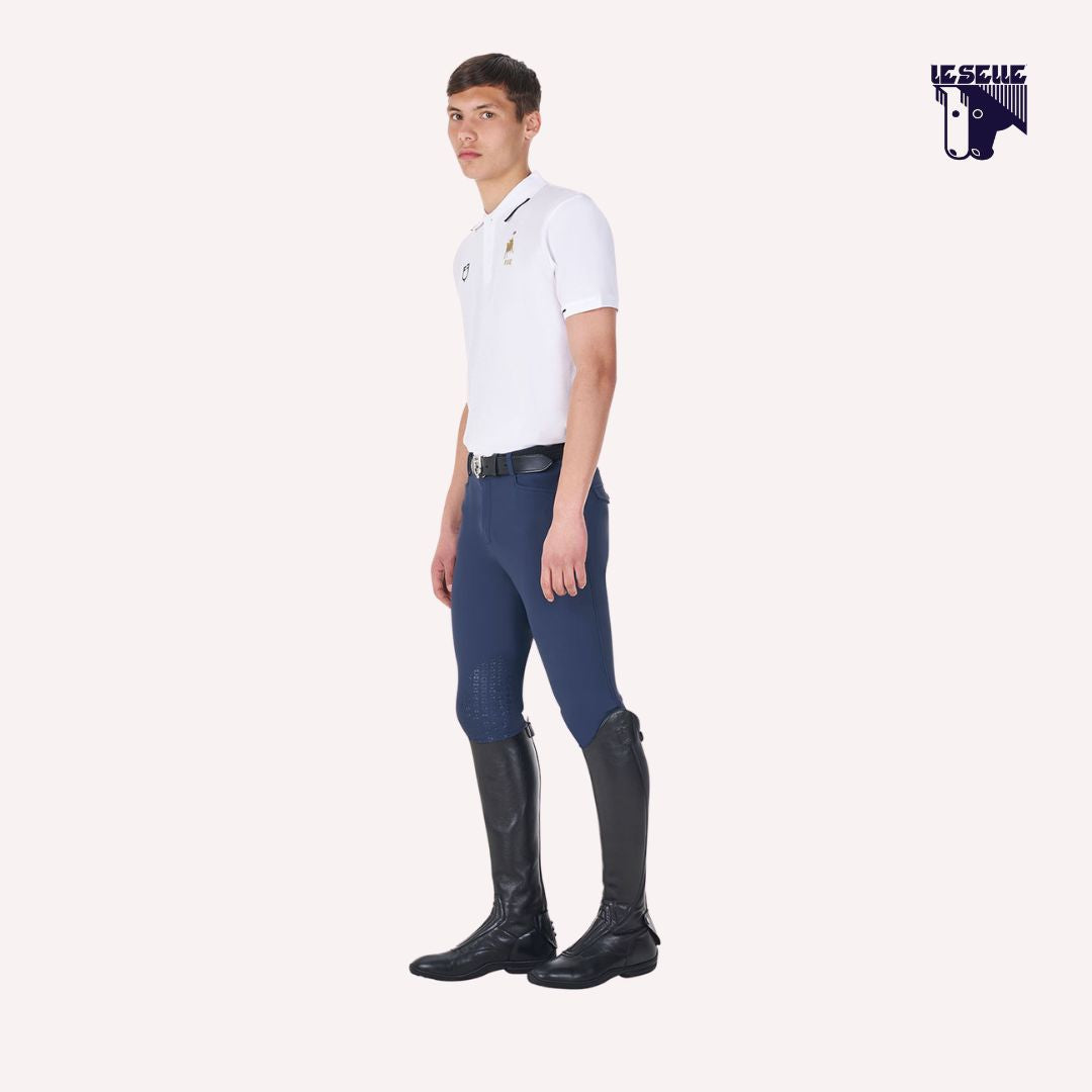 POLO UOMO DA ALLENAMENTO EQUESTRO PER FISE - BIANCO