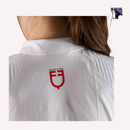 POLO CONCORSO MANICA CORTA EQUESTRO RIDERTECHNOLOGY - BIANCO