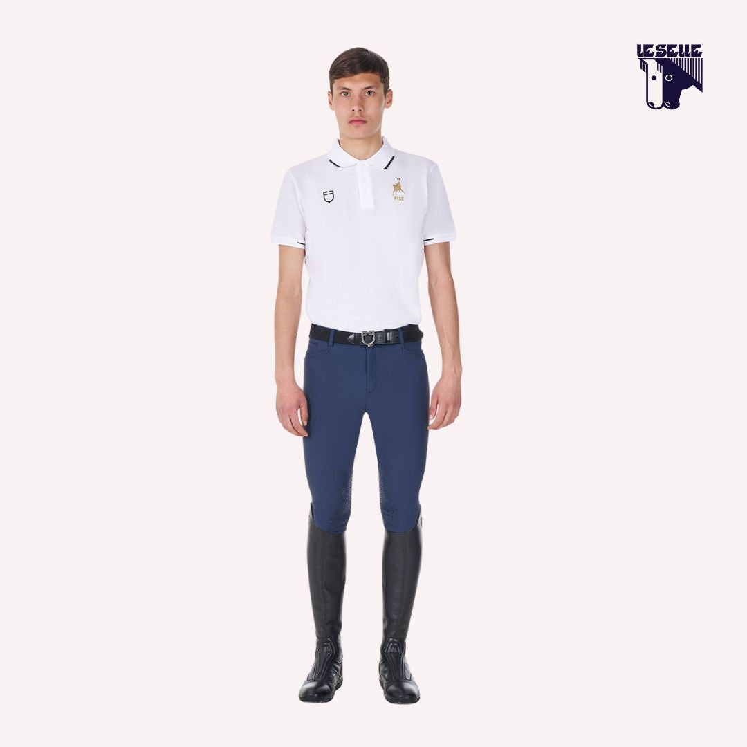 POLO UOMO DA ALLENAMENTO EQUESTRO PER FISE - BIANCO