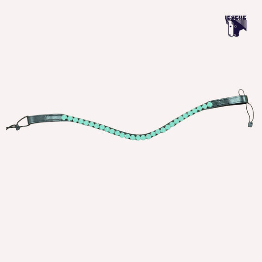 FRONTALINO SILVERLINE TACK - VERDE ACQUA