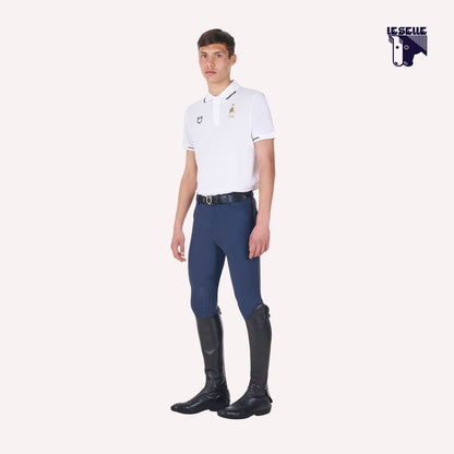 POLO UOMO DA ALLENAMENTO EQUESTRO PER FISE - BIANCO