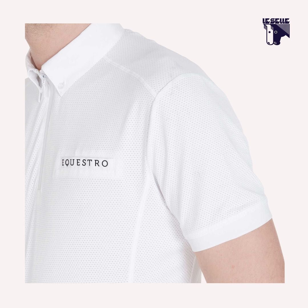 POLO UOMO SLIM FIT DA CONCORSO EQUESTRO - BIANCO
