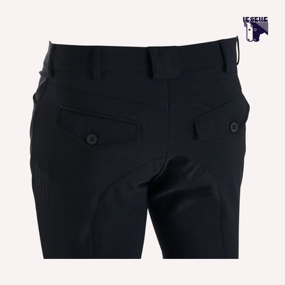 PANTALONI SLIM FIT IN TESSUTO TECNICO BIELASTICO EQUESTRO - NERO