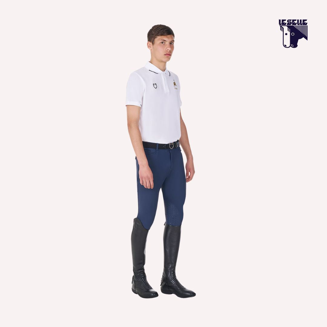POLO UOMO DA ALLENAMENTO EQUESTRO PER FISE - BIANCO